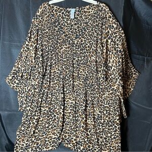Catherines Animal Print Top 5XL